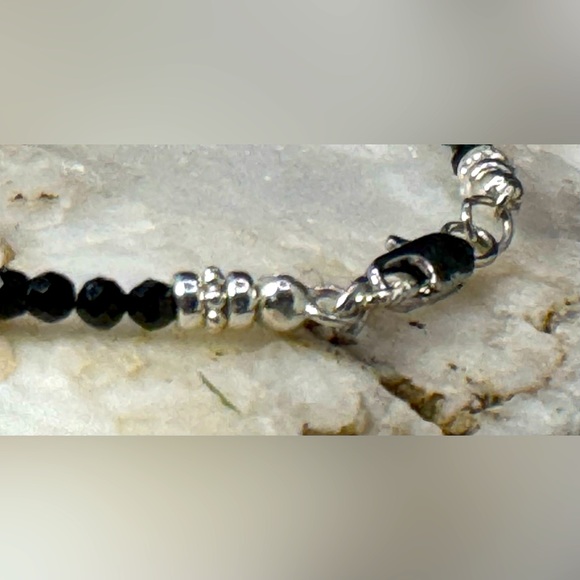 Spinel Rainbow Gemstone Bracelet with Sterling Silver Beads and clasp - Picture 5 of 7